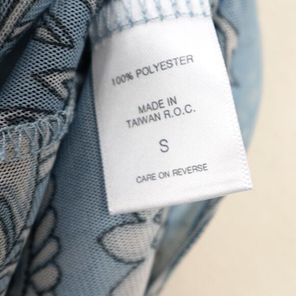 Vtg Y2K New York & Company Blue Paisley Sheer Cardigan Button Front Blouse - Picture 5 of 7